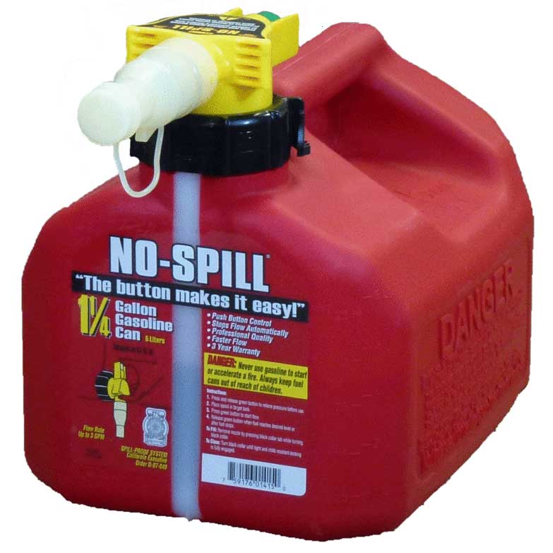 1-1/4 gal no-spill gas can