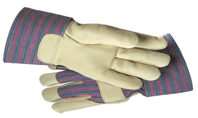 Cold weather glove: leather palm