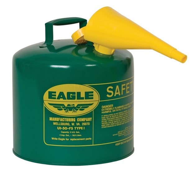 5 Gallon Type I Gas Can With Funnel - Green