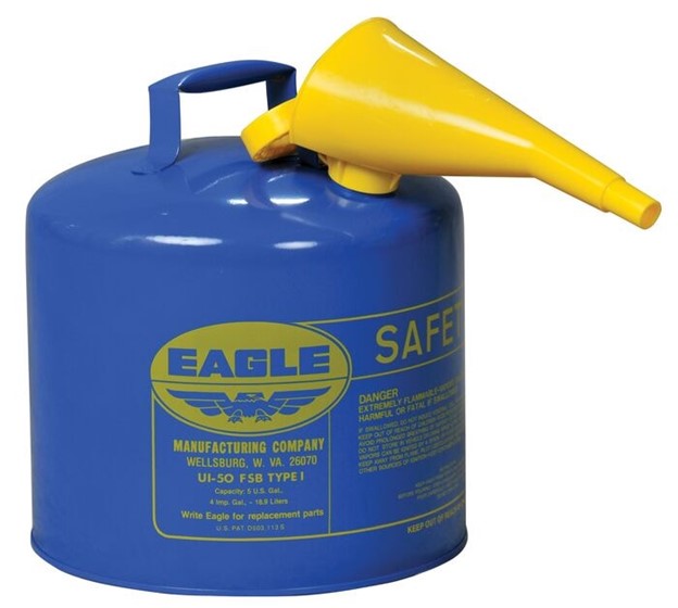 5 Gallon Type I Gas Can With Funnel - Blue