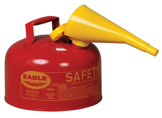2 1/2 Gallon Type I Gas Can With Funnel - Red