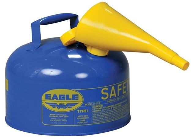 2 1/2 Gallon Type I Gas Can With Funnel - Blue