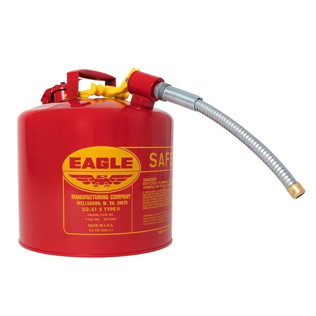 5 Gallon Type II Gas Can With Galvanized Funnel - Red