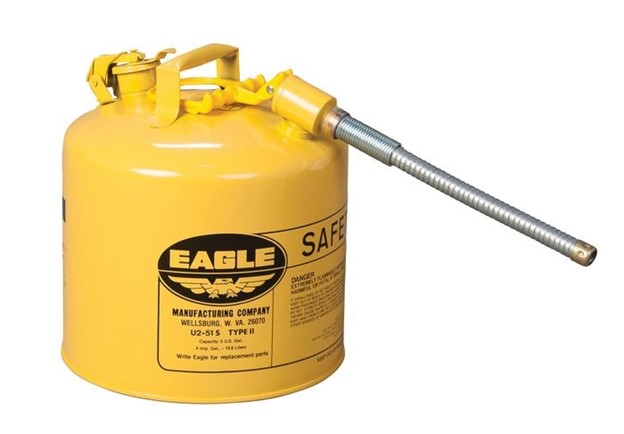 5 Gallon Type II Gas Can With Galvanized Funnel - Yellow